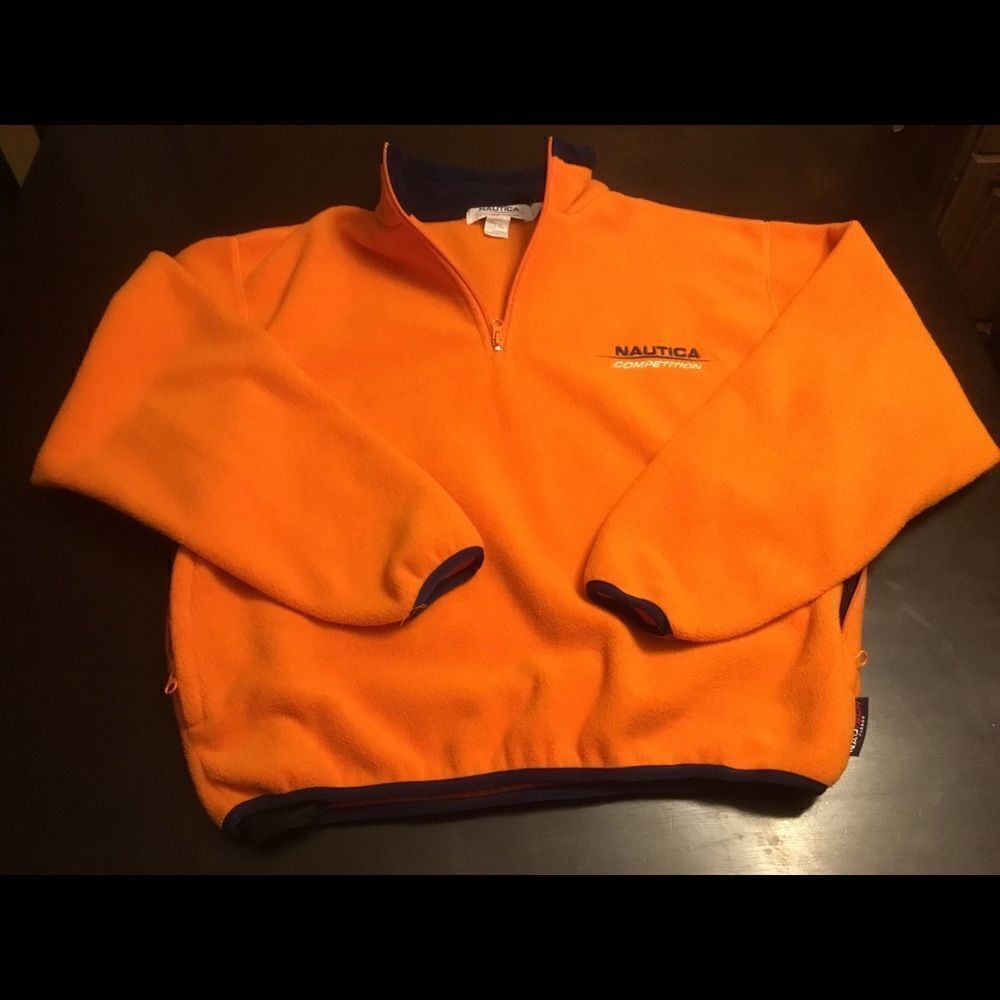 Vtg Nautica Competition Fleece Pullover Size Small